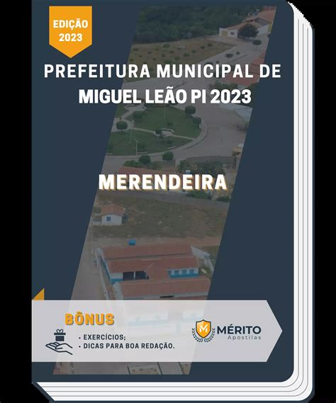 Apostila Merendeira Prefeitura de Miguel Leão PI 2023 Mérito Apostilas