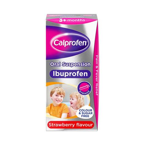 Wholesale Calprofen 3 Months Ibuprofen Suspension Strawberry 100ml Homeware Essentials