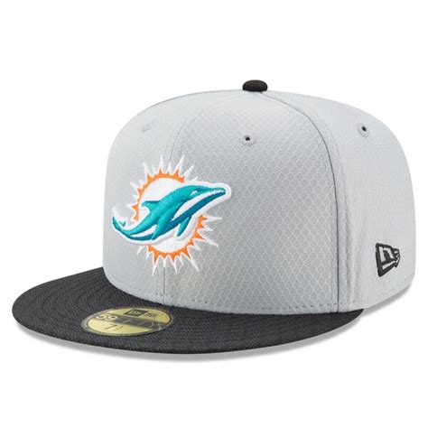 Mens Miami Dolphins New Era Gray 2017 Sideline 59fifty Fitted Hat