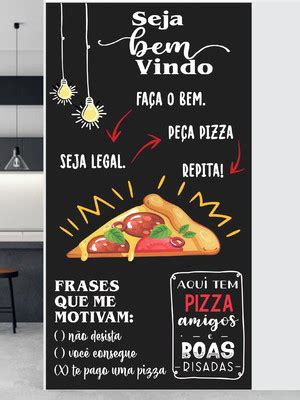 Adesivo Parede Bem Vindo Pizzaria Pizza Lanchonete P98 Elo7