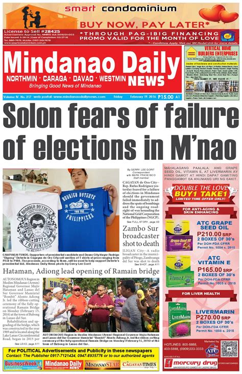 Mindanao Daily Northmin February 19 2016 By Mindanao Daily News Issuu