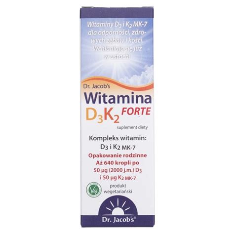 Dr Jacob S Witamina D3 K2 FORTE Krople 20 Ml