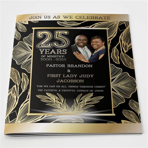 Pastor Anniversary Program Template Editable 8 Pages Pastor