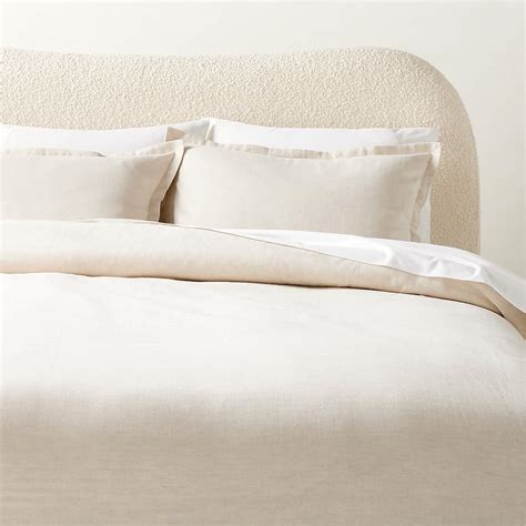 Kellen Modern Organic Cotton Blend Beige Full Queen Duvet Cover Reviews Cb2