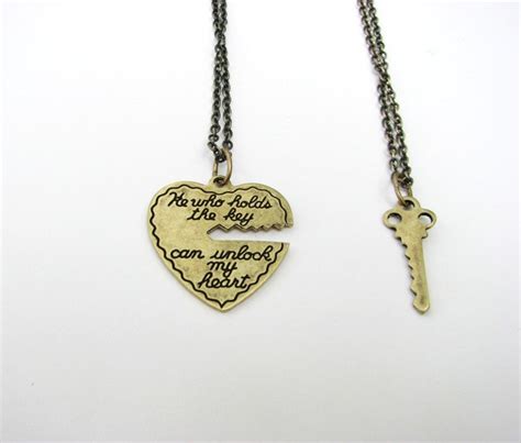 He Who Holds The Key Can Unlock My Heart 2 Necklace Set In Etsy