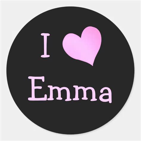 I Love Emma Classic Round Sticker Zazzle