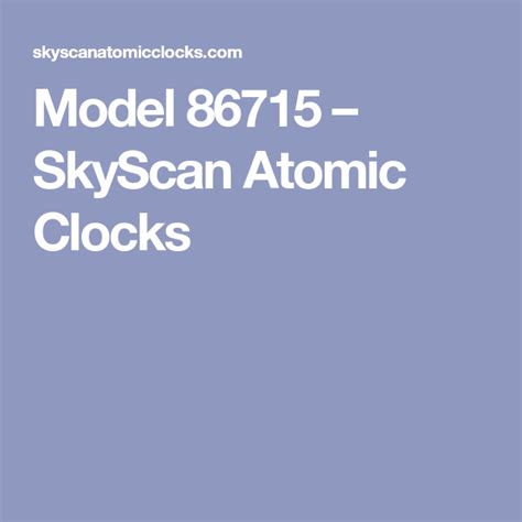 Model 86715 – SkyScan Atomic Clocks | Model, Atom, Site hosting