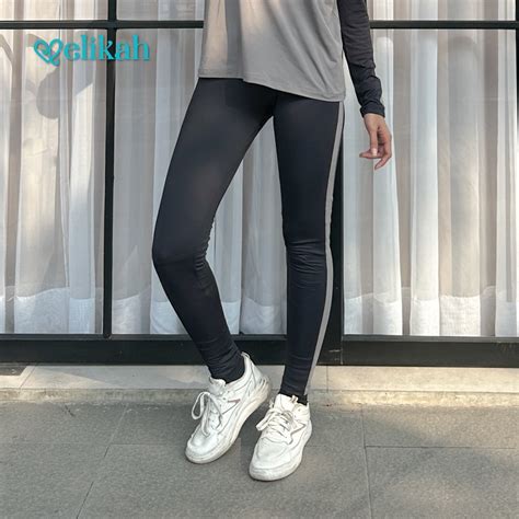 Jual Elikah Legging Sport Leging Olahraga Wanita Aruna Stripe Grey