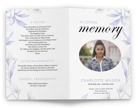 Professional Funeral Program Templates & Memorials - Funeral Bulletin