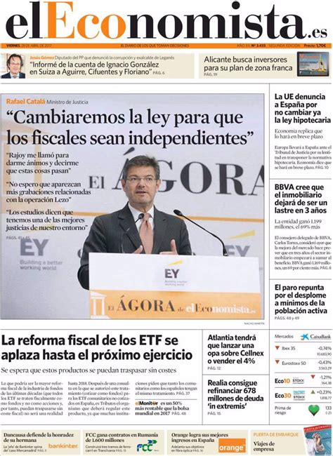 Las Portadas De Los Peri Dicos Econ Micos De Hoy Viernes De Abril