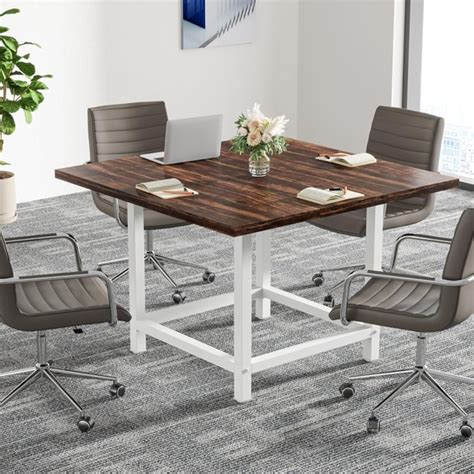 Small Conference Room Table for 4 People,Square Meeting Table for Home ...