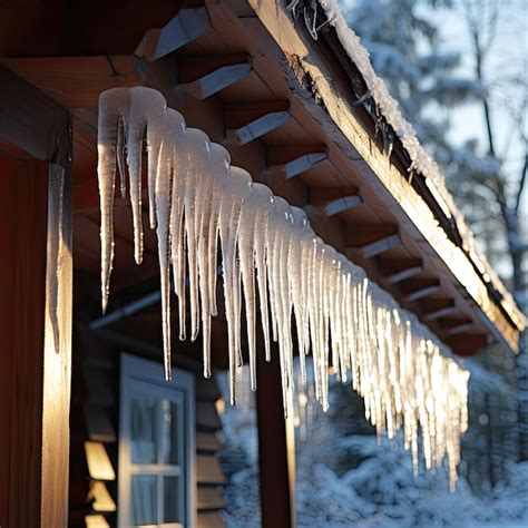 Premium Ai Image Icicles Hanging From The Eaves Of A House