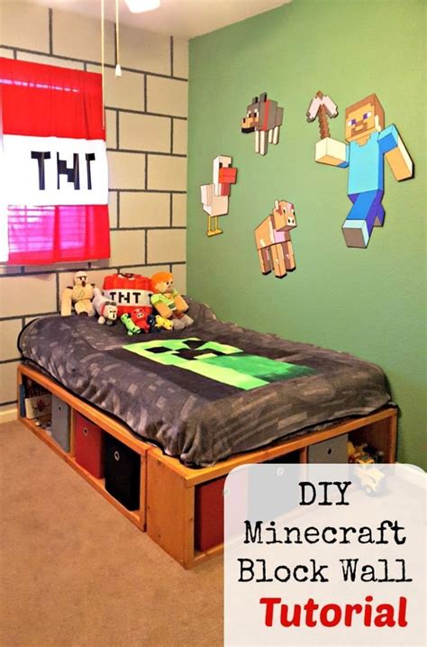 DIY boys bedroom ideas! Learn how to paint a minecraft wall in this ...