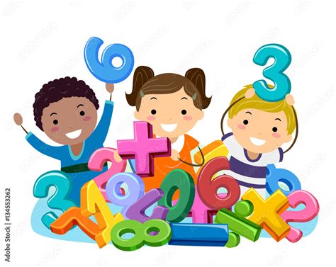 stickman kids math numbers symbols vector de stock adobe stock