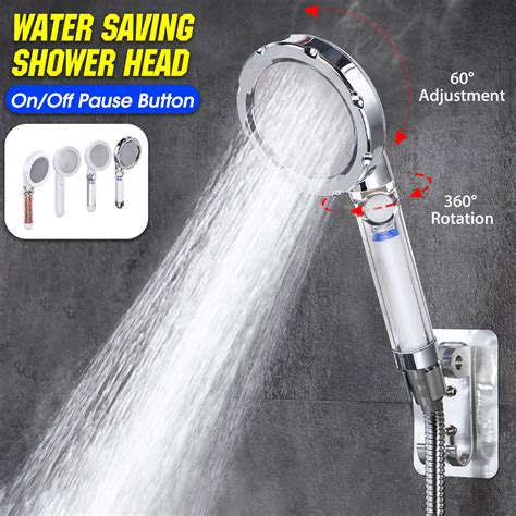 360Rotation Shower Head High Pressure Water Saving Ionic Handheld