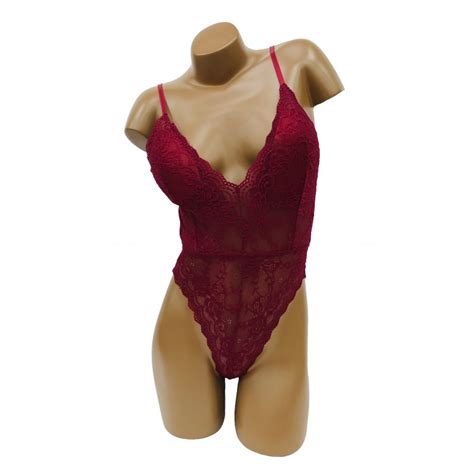 Body Lingerie Transparent Dentelle Floral Blanc Noir