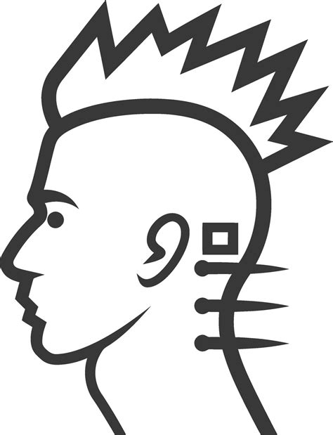Line Art Portrait of a Person with a Spiky Mohawk and Neck Spikes 50278706 Vector Art at Vecteezy