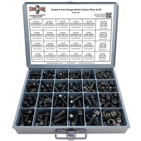 Grade Hex Flange Bolt Flange Lock Nut Assortment Pcs