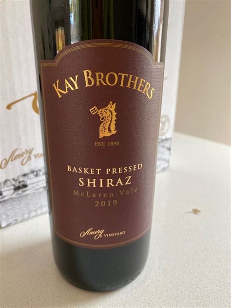 2019 Kay Brothers Shiraz Basket Pressed Amery Vineyards Australia