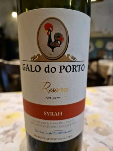 Paci Ncia Galo Do Porto Reserva Syrah Vivino