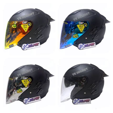 Jual Paket Ganteng Helm KYT GALAXY Solide Black Doff Flat Visor Venom