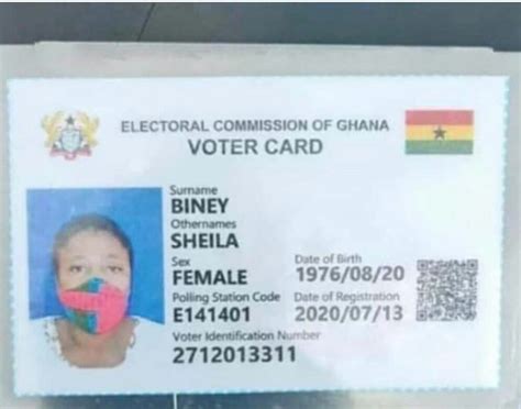 Voters Registration Woman Wears Nose Mask On Her Voters Id Card