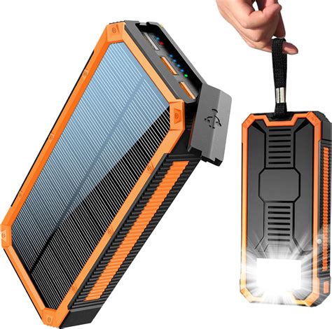 VOOE Solar Powerbank 26800mAh Externer Akku Solar Ladegerät mit 2