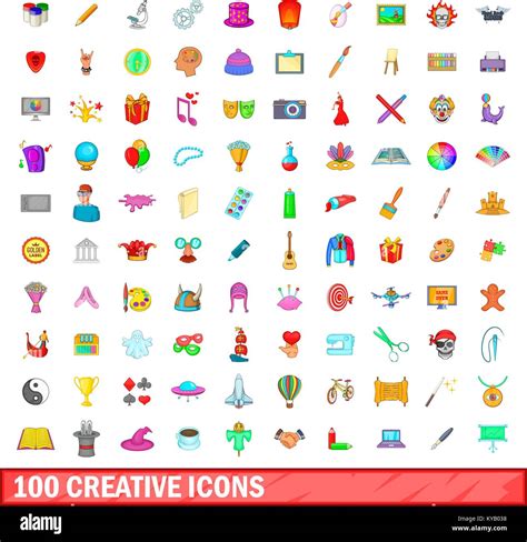 Creative Icons Set In Cartoon Style For Any Design Vector