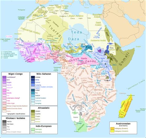 Map Of African Languages Including Families And Subfamilies