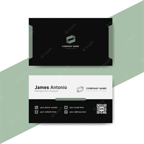 Premium Vector Black And Green Business Identity Card Template Concept