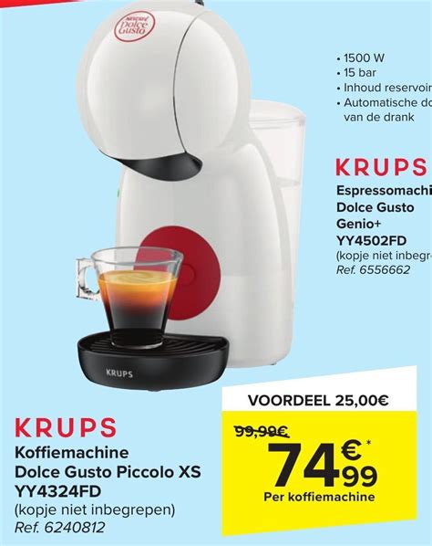 Krups Koffiemachine Dolce Gusto Piccolo XS YY4324FD Promotie Bij Carrefour