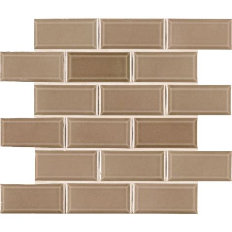 Taupe 2x4 Glossy Bevel Ceramic Subway Tile