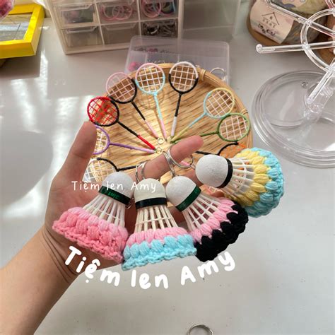 san moc khoa cau long va vot bang len handmade shopee viet nam