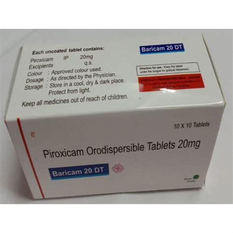 Mg Piroxicam Orodispersible Tablets At Rs Feldene Tablet In