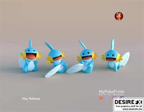 Desire FX 3d Models MyPokePrints Mudkip 3D Print Model STL