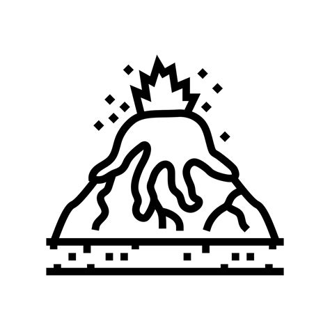 Effusive Eruption Lava Line Icon Vector Illustration 21754688 Vector