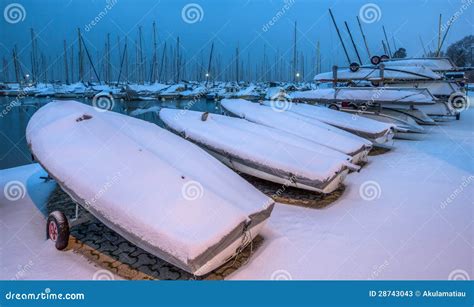 Snow Covered Boats III Stock Photos - Image: 28743043