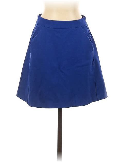 Hutch 100 Recycled Polyester Solid Sapphire Blue Casual Skirt Size S