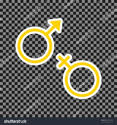 Sex Symbol Sign Vector Yellow Icon Stock Vector Royalty Free Shutterstock