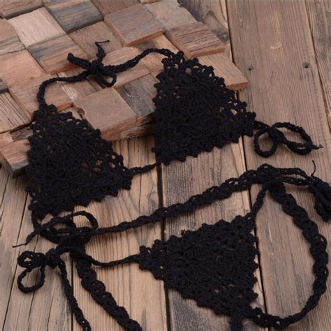 Costume Da Bagno Uncinetto Bikini G String Slim Sling Swimwear Swimsuit