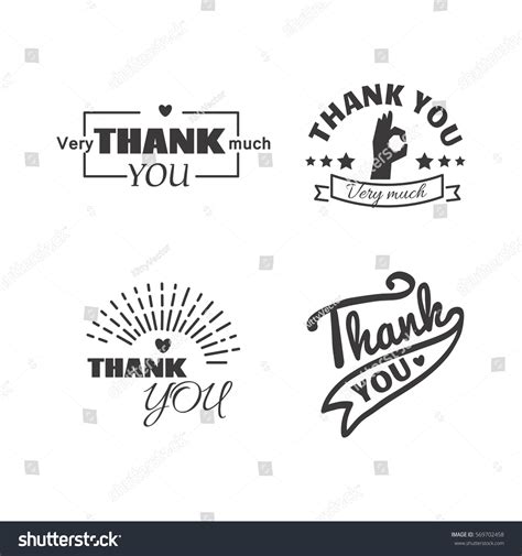 Thank You Text Lettering Vector Badge Stock Vector (Royalty Free) 569702458 | Shutterstock