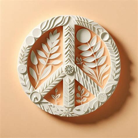 Top View Of White Paper Peace Sign Premium Ai Generated Image