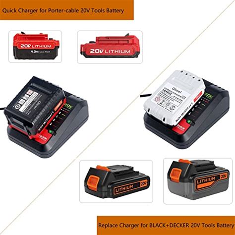 Qbmel Pcc692l 20v Max Lithium Ion Battery Charger For Porter Cable Pcc685l Pcc685lp Pcc680l