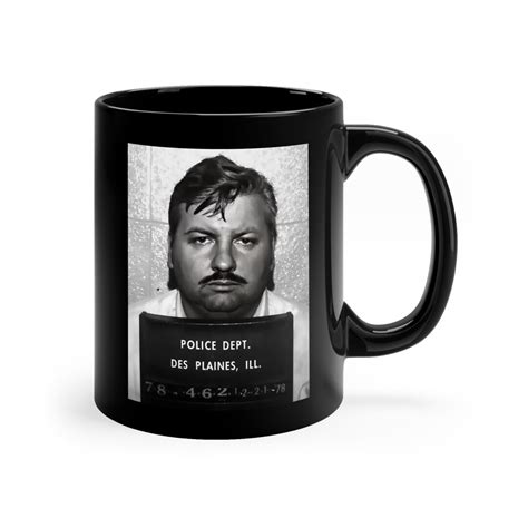 John Wayne Gacy Mugshot Black Ceramic Mug Serial Killer Etsy