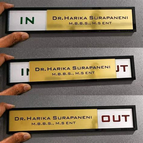 Acrylic Black House And Office Name Boards Size Dimension 12 X 6 Inch