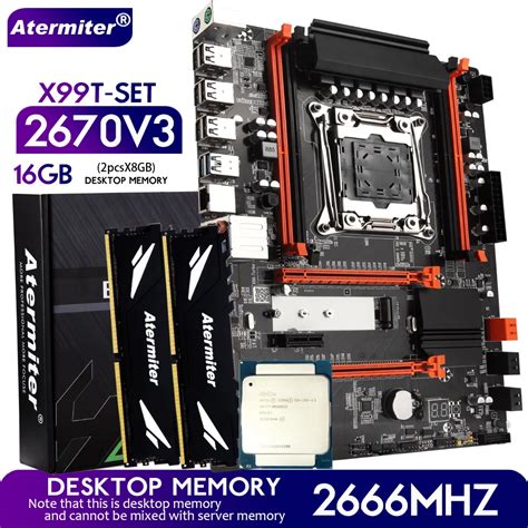 Atermiter x99 turbo ddr4 d4 conjunto de placa-mãe com xeon e5 2670 v3 ...