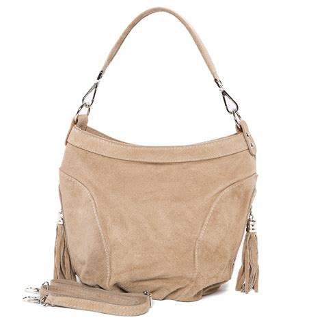 Be Owa Sk Rzana W Oska Zamszowa Torebka Worek Nude Oficjalne Archiwum Allegro