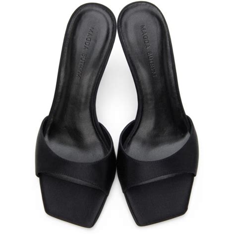 Magda Butrym Black Satin Estonia Heeled Sandals Magda Butrym