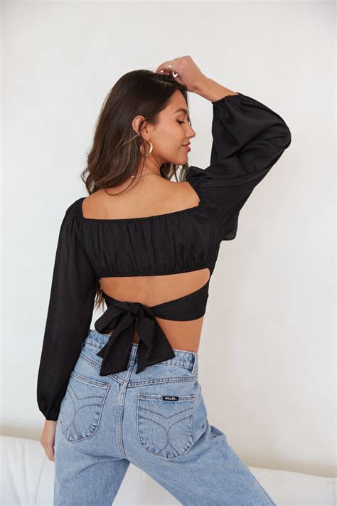 April Puff Sleeve Wrap Crop Top • Shop American Threads Women S Trendy Online Boutique