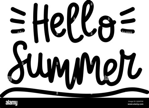 Hand Drawn Lettering Hello Summer Isolated On White Background Vector